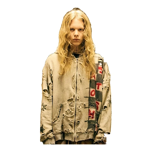 Get What I Want Zip Up Hoodie in heather, front view